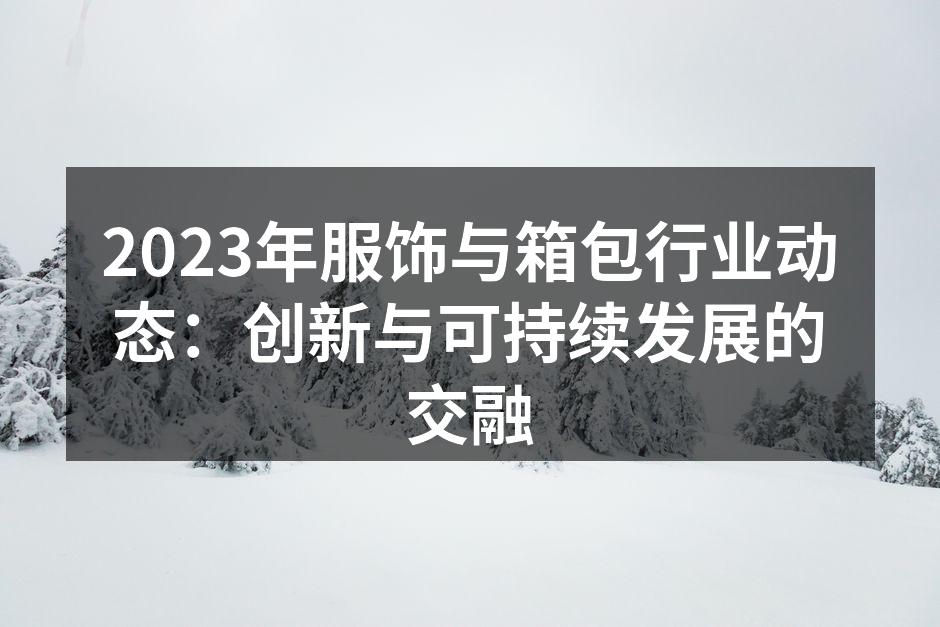 2023年服饰与箱包行业动态：创新与可持